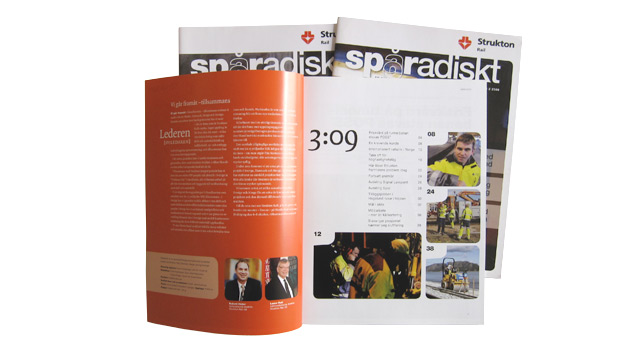 Ett uppslag ur personaltidningen Spåradiskt 2009
