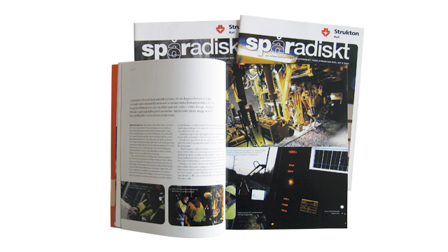 Ett uppslag ur personaltidningen Spåradiskt 2009