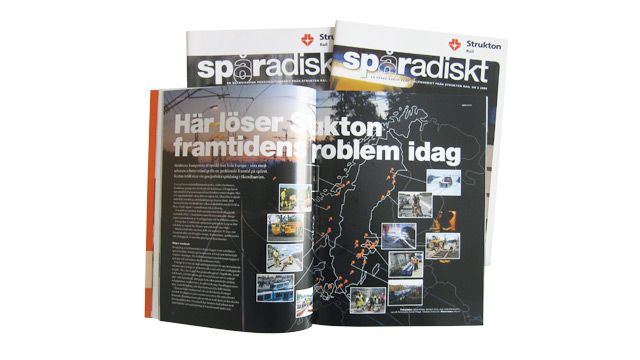 Ett uppslag ur personaltidningen Spåradiskt 2009