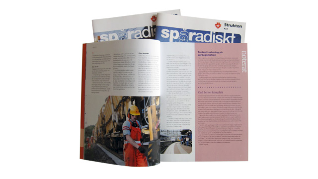 Ett uppslag ur personaltidningen Spåradiskt 2010