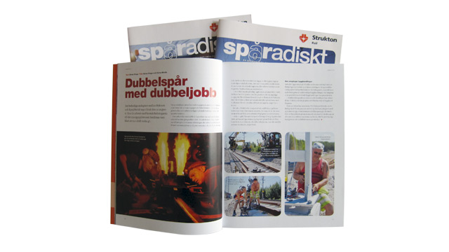 Ett uppslag ur personaltidningen Spåradiskt 2010