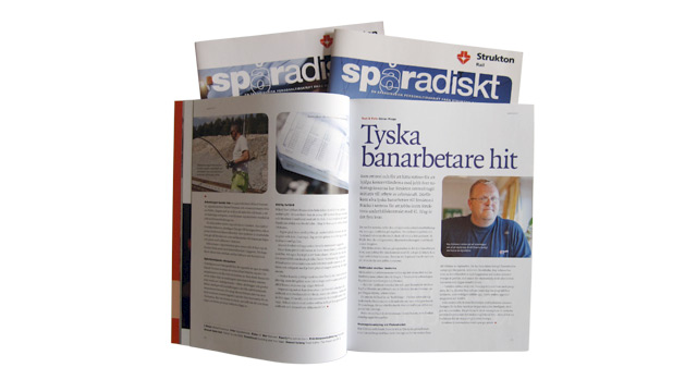 Ett uppslag ur personaltidningen Spåradiskt 2010