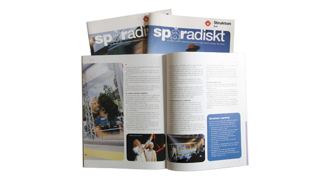 Ett uppslag ur personaltidningen Spåradiskt 2010