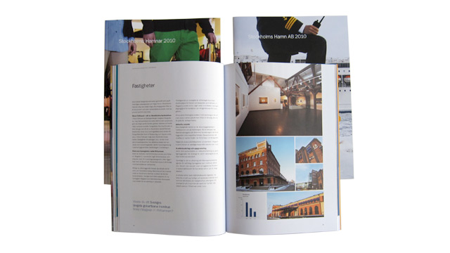 Ett uppslag ur Stockholms Hamnars årsredovisning 2010