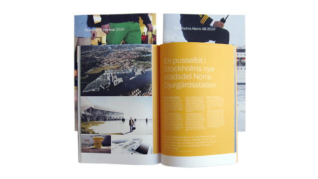 Ett uppslag ur Stockholms Hamnars årsredovisning 2010