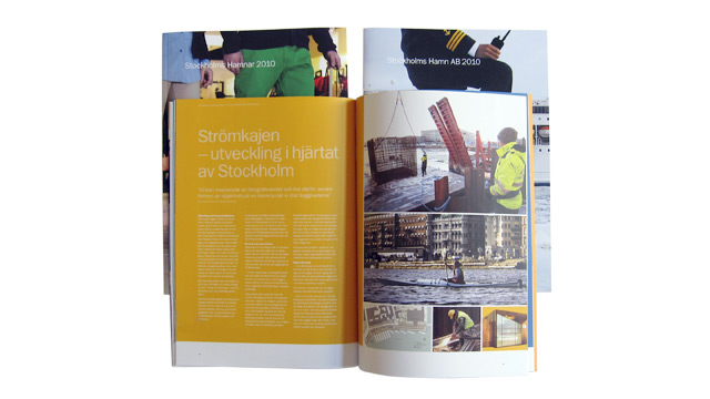 Ett uppslag ur Stockholms Hamnars årsredovisning 2010