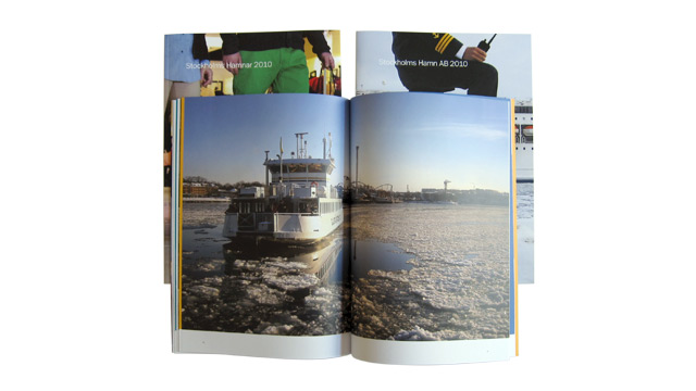 Ett uppslag ur Stockholms Hamnars årsredovisning 2010