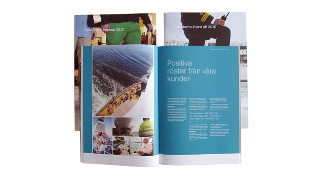 Ett uppslag ur Stockholms Hamnars årsredovisning 2010