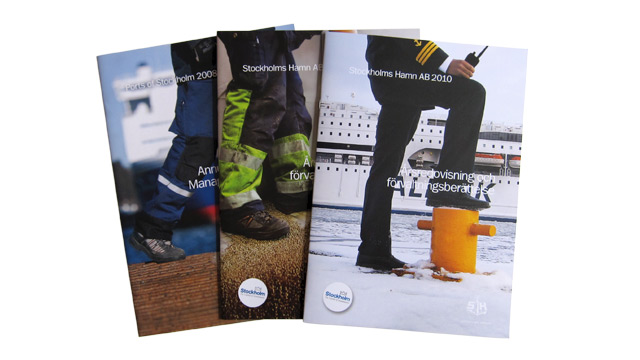 Omslagen till Stockholms Hamnars förvaltningsberättelser 2008-2010