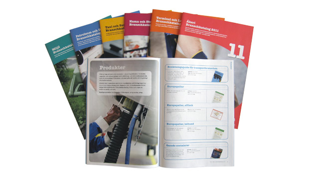 Ett uppslag ur TYA's branschkatalog Flyg 2011