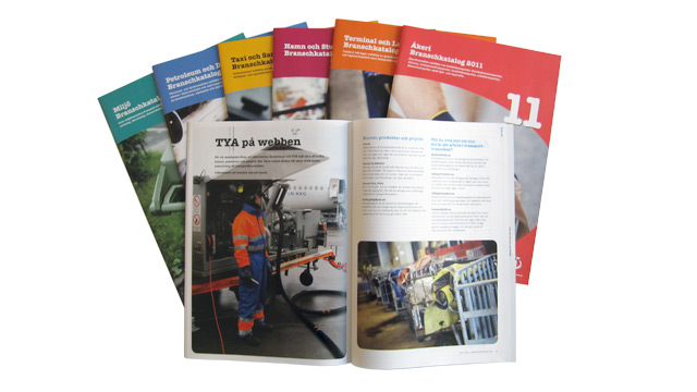 Ett uppslag ur TYA's branschkatalog Flyg 2011