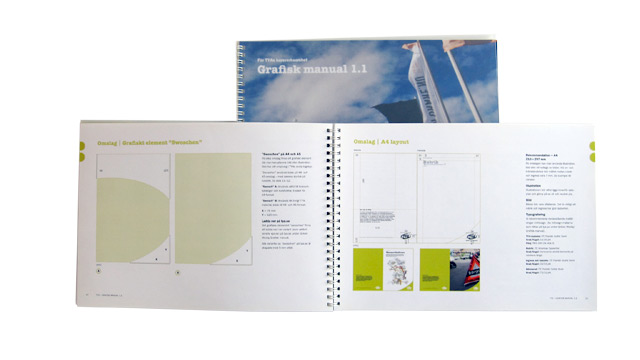 Ett uppslag ur TYA's grafiska manual