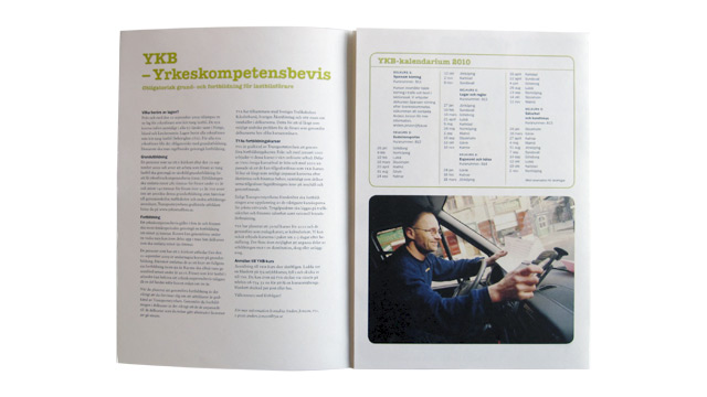 Ett uppslag ur foldern YKB - yrkeskompetensbevis