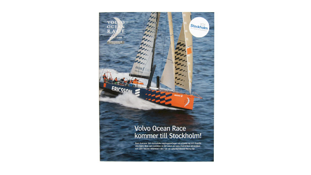 Omslaget till broschyren Volvo Ocean Race kommer till Stockholm!