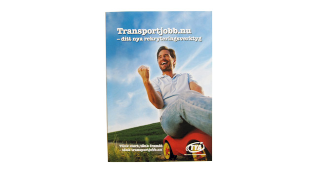 Omslaget till folder om Transportjobb.nu