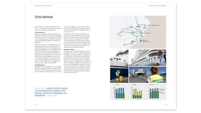 Ett uppslag ur Stockholms Hamnars årsredovisning 2011