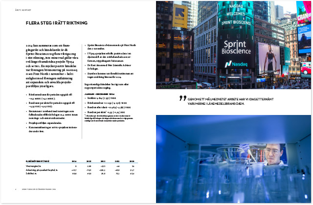 Sprint Bioscience's årsredovisning 2014