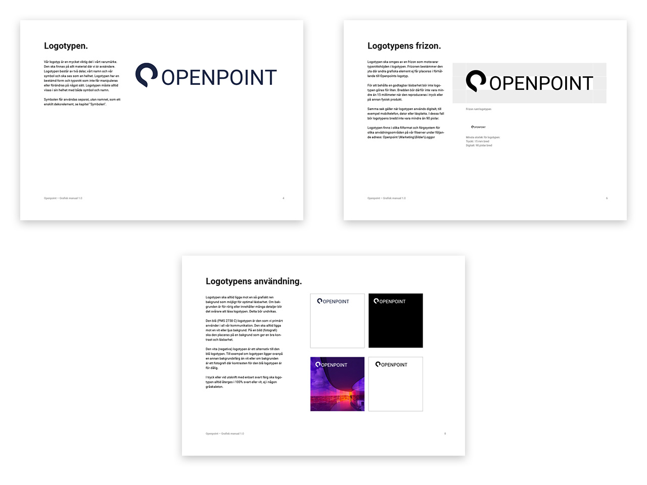 Ett par sidor ur Openpoints grafiska manual